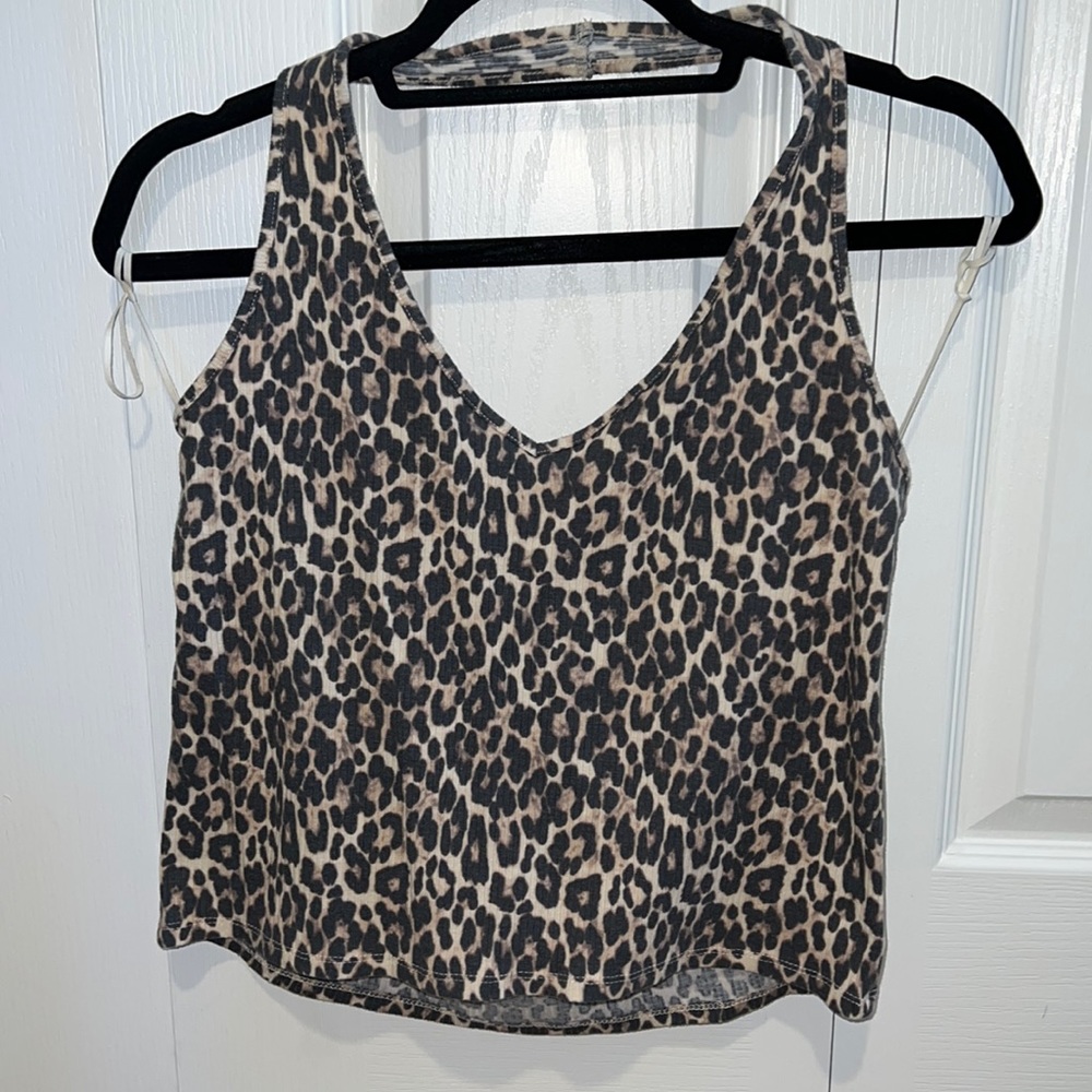 American Eagle Cheetah Halter Crop Top | Size XL